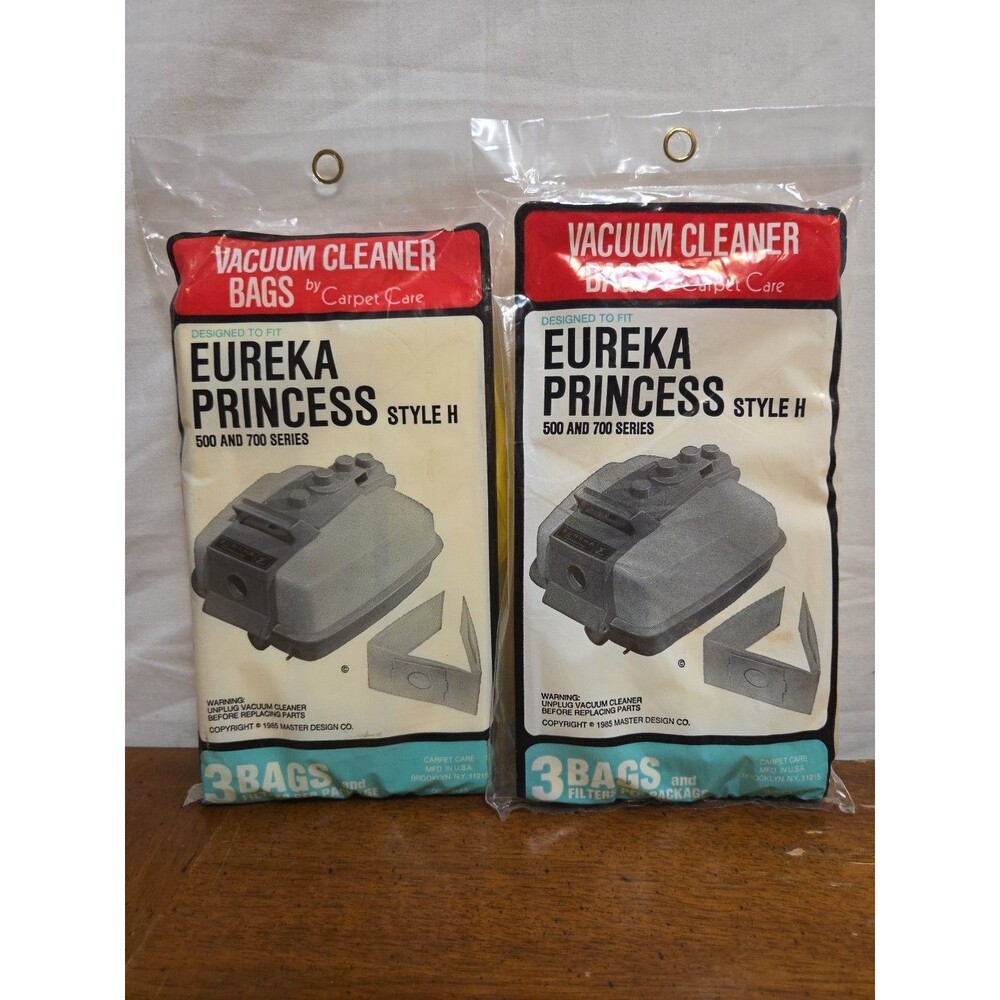 Eureka Princess Style H 500 700 Series Vacuum Cleaner Bags 3 BAGS Package X2